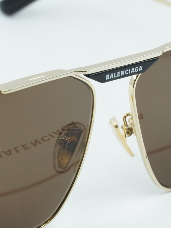 Balenciaga BB0246SA 003 Aviator Sunglasses - Gold/Brown main image 4